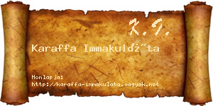 Karaffa Immakuláta névjegykártya